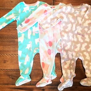 Lot of 3 Carters 12 month girl pajamas